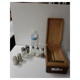 Salt And Pepper Shakers And Box