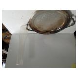 Silver Like Tray, Glass Globe