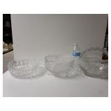 Crystal Basket And Bowls