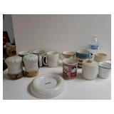 Assorted Coffee Mugs And Salt And Pepper Shakers