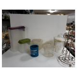 Paper Towel Holder And Plastic Storage Containers