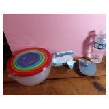 NEW 10 Piece Plastic Food Storage Bowls, Scrub