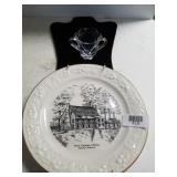 Local Decorative Plate, Clear Glass Sugar Dish