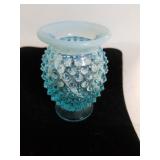 Blue Opalescent Small Hobnail Fenton Vase