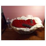 Basket with Various Linens