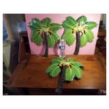 Three Metal Palm Trees Wall Hangings