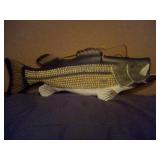 Handcrafted Wooden Bass Fish Hanging Plaque Set