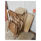 Vintage Cosco Folding Card Table And Matching