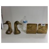 Brass DucK AND Pheasant Bookends