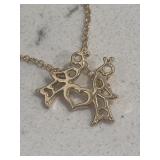 Turtledove Necklace Vintage Gold Tone