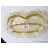 Gold Divided Glass Plate