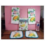 NEW Taco Bout A Party Set - 4 Kitchen Towels, 1
