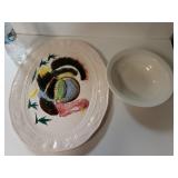 Turkey Serving Platter And Bowl