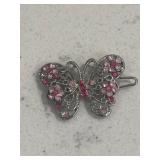 Pink Topaz Vintage Butterfly Brooch