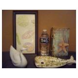 Beach Lot with Porcelain Swan & Whale