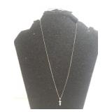 Sterling Silver Aquamarine Stone Necklace