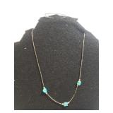 Turquoise Pawn Silver Necklace