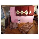 2 Primitive Window Valances and 3 Primitive Cloth