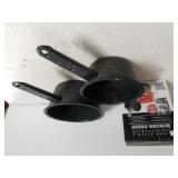 Burger Press, Black Speckled Enamel Pots