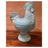 Blue & White Slag Rooster On A Nest