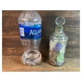 Bottle With Topper Full of Genuine Sea Glass