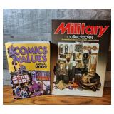 Military and  Comic Book Collectors books. Good