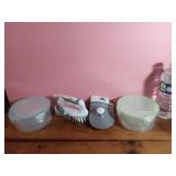 NEW Two Round 3 Pack Snack Containers, Scrub