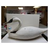 Large Wooden Swan Decoy. Signed By Artist