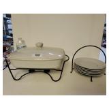 Casserole Dish With Chafer And Saucers With Rack