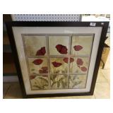 Decorative Poppy Flower Paneled Picture