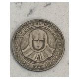 1889 Hooded Villan Hobo Silver Dollar Token