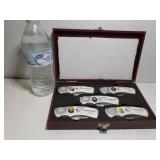 5-piece Presidential Set Of Folding Pocket Knives