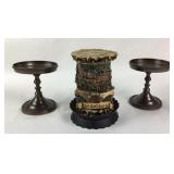 (3) Candle Stands: (1) 1.5"w/ candle Heidelberg,