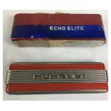 Hohner Echo Elite Vtg German 7.5" Harmonica.