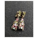 Hollycraft Rhinestone Dangle Earrings