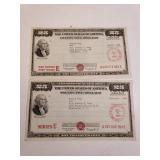(2) Vintage War Savings Bonds - Dated 1945