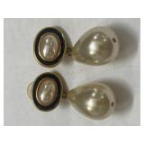 Designer Marked Vintage Pearl Earrings