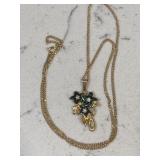 Vintage Designer Floral Gold Tone Necklace
