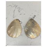 Vintage Large Abalone Shell Earrings