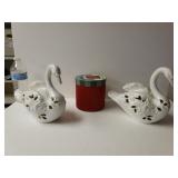 Lighted Swans And Gift Box