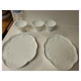 Milk White Plates With Matching Tea Cups