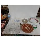 Empire China Bowl Pewter Tray, Pottery Plate,