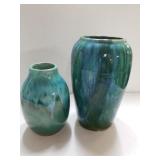 Green Splashed Vases