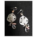 Ladies Sand Dollar Dangle Earrings