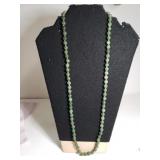 Ladies Long Green Stone Necklace