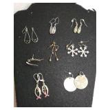 (8) Pair Silvertone Ladies Dangle Earrings