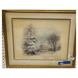 1965 Signed White House Christmas Painting Of