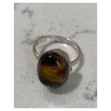 Sterling Tiger Eye Gemstone Ring