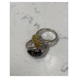 Art Murano Glass Silver Tone Rings