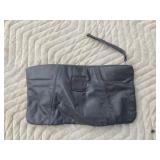 Designer Grey Leather Clutch